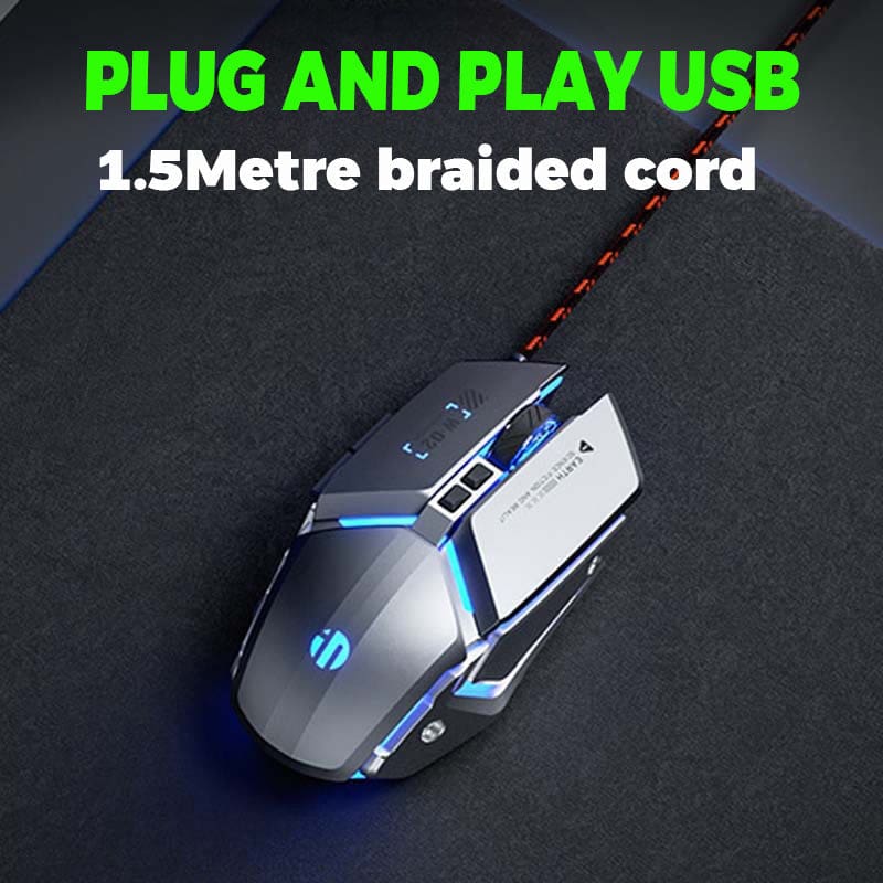 inphic W-02 Wired USB 8800 DPI Optical Mouse, 5 Buttons, Scroll Wheel