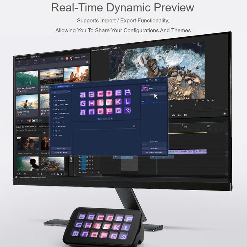 Waveshare SK18 Control Panel - 1.8" Programmable LCD Membrane Keys