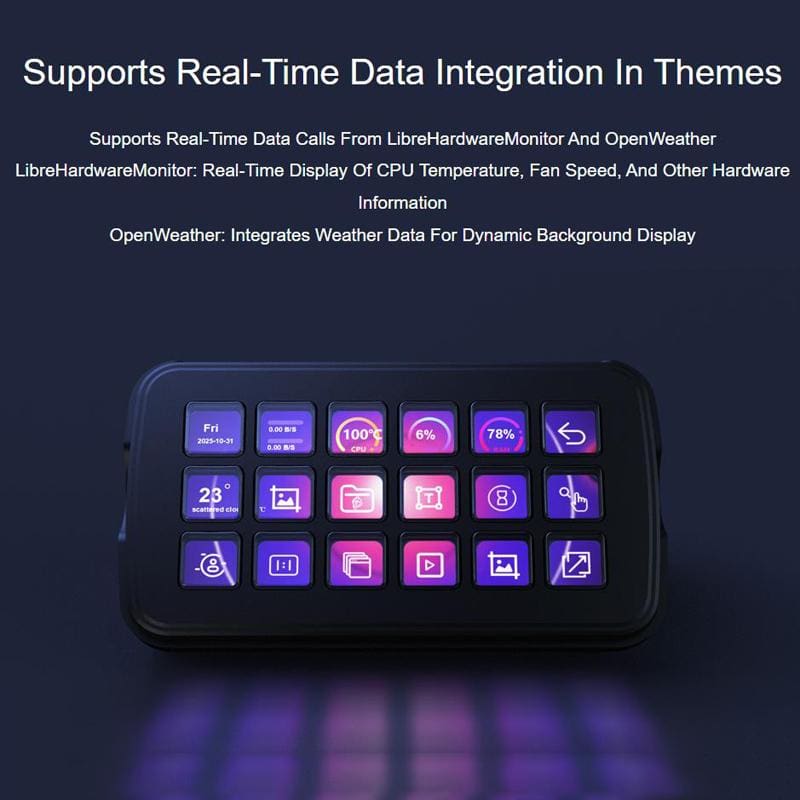 Waveshare SK18 Control Panel - 1.8" Programmable LCD Membrane Keys