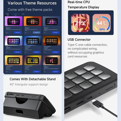 Waveshare SK18 Control Panel - 1.8" Programmable LCD Membrane Keys