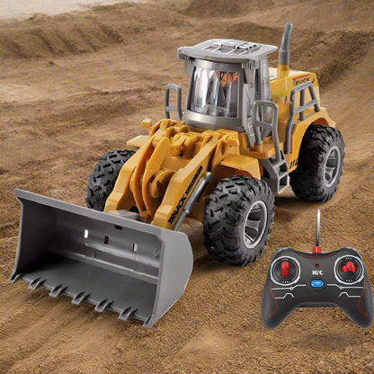 Radio Controlled Wheel Loaders, Cab light, Hinged design, Bucket moves up and down.