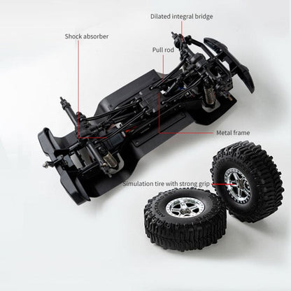 JJRC RC C8801 4WD Rock Crawler, Throttle Limits, LED Lights, Metal Gear Servo
