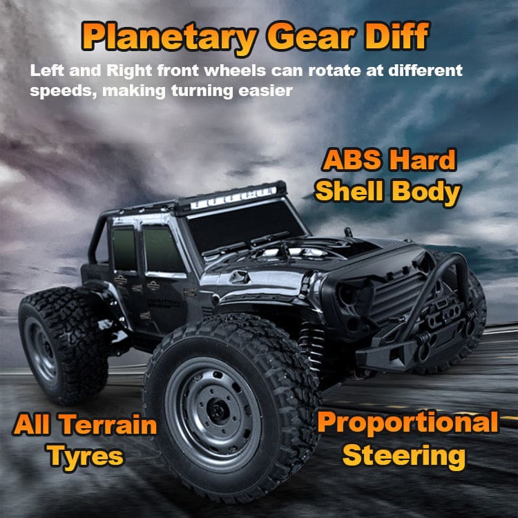 JJRC RC Q132C 4WD Off Roader, Up to 38km/h, 390 Brushless Motor, Metal parts, LED Lights
