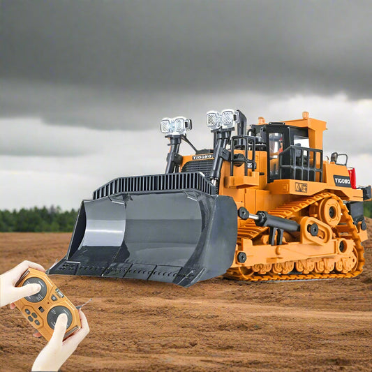 NC-258B RC Bulldozer, Metal Blade, Engine Sounds, Headlights, Rubber Tracks