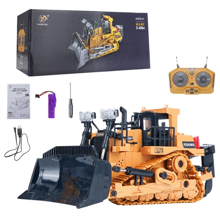 NC-258B RC Bulldozer, Metal Blade, Engine Sounds, Headlights, Rubber Tracks
