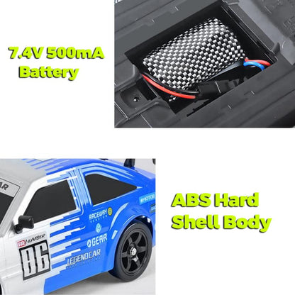 SC16 RC 4WD Drift Car, Dual Motor, 1:16 Scale, LED Lights, Simulated Exhaust Smoke