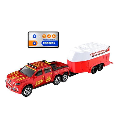 1:64 Mini Alloy RC Car with Lights | Metal Alloy | Trailer