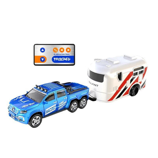 1:64 Mini Alloy RC Car with Lights | Metal Alloy | Trailer