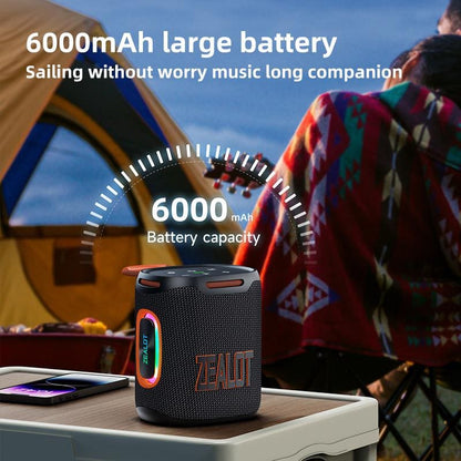 Zealot S122 25W Bluetooth Speaker, LED Lights, 6000mAh Rechargeable Battery